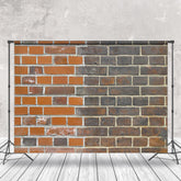 Aperturee - Red And Black Brick Wall Vintage Photo Backdrop